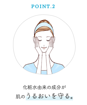 POINT 2 化粧水由来の成分が肌のうるおいを守る。